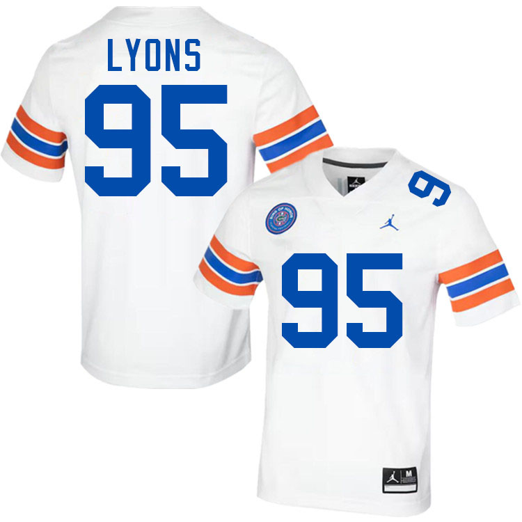 #95 Jamari Lyons Gators Jersey,Florida Gators College Football Jerseys Stitched-Throwback White